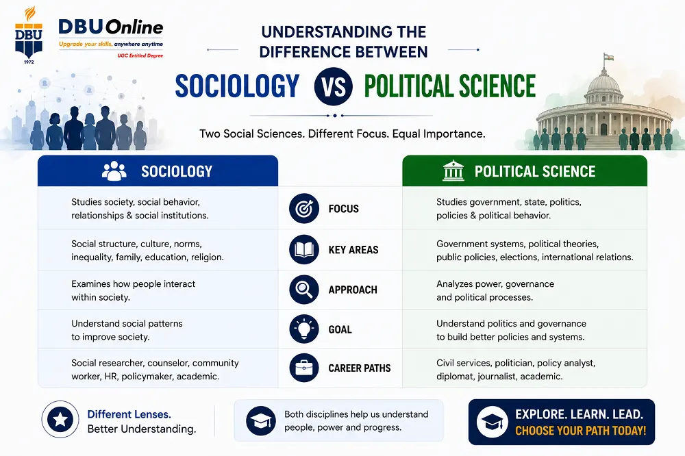 Difference between Sociology and Political Science